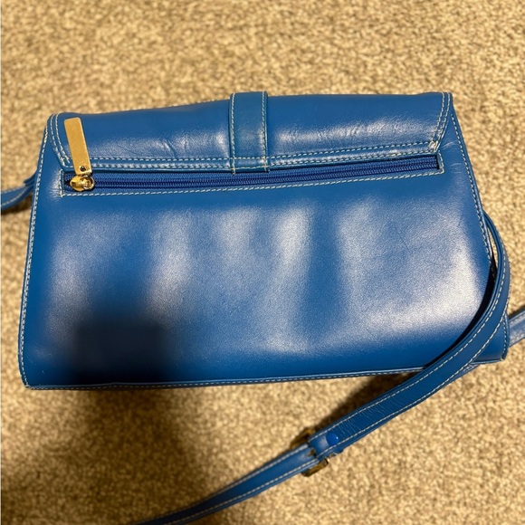 Liz Claiborne Blue Leather Messenger Shoulder Bag - Picture 5 of 10